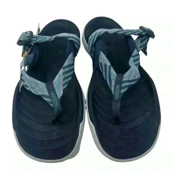 KEEN Sandals Womens Sole Toe Post Blue‎ Mist Flip Flops Flats 1022510 Sz 12 New - Picture 1 of 7